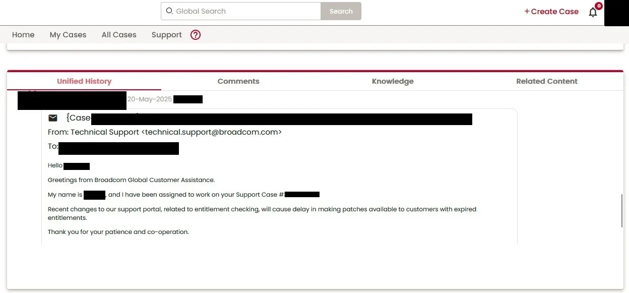 VMware关于无法及时提供补丁的通知